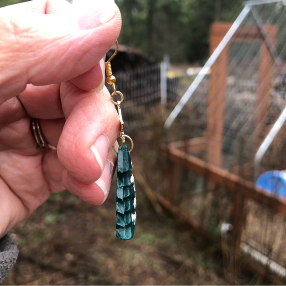 Handmade Christmas tree earrings - Picture 5 of 5